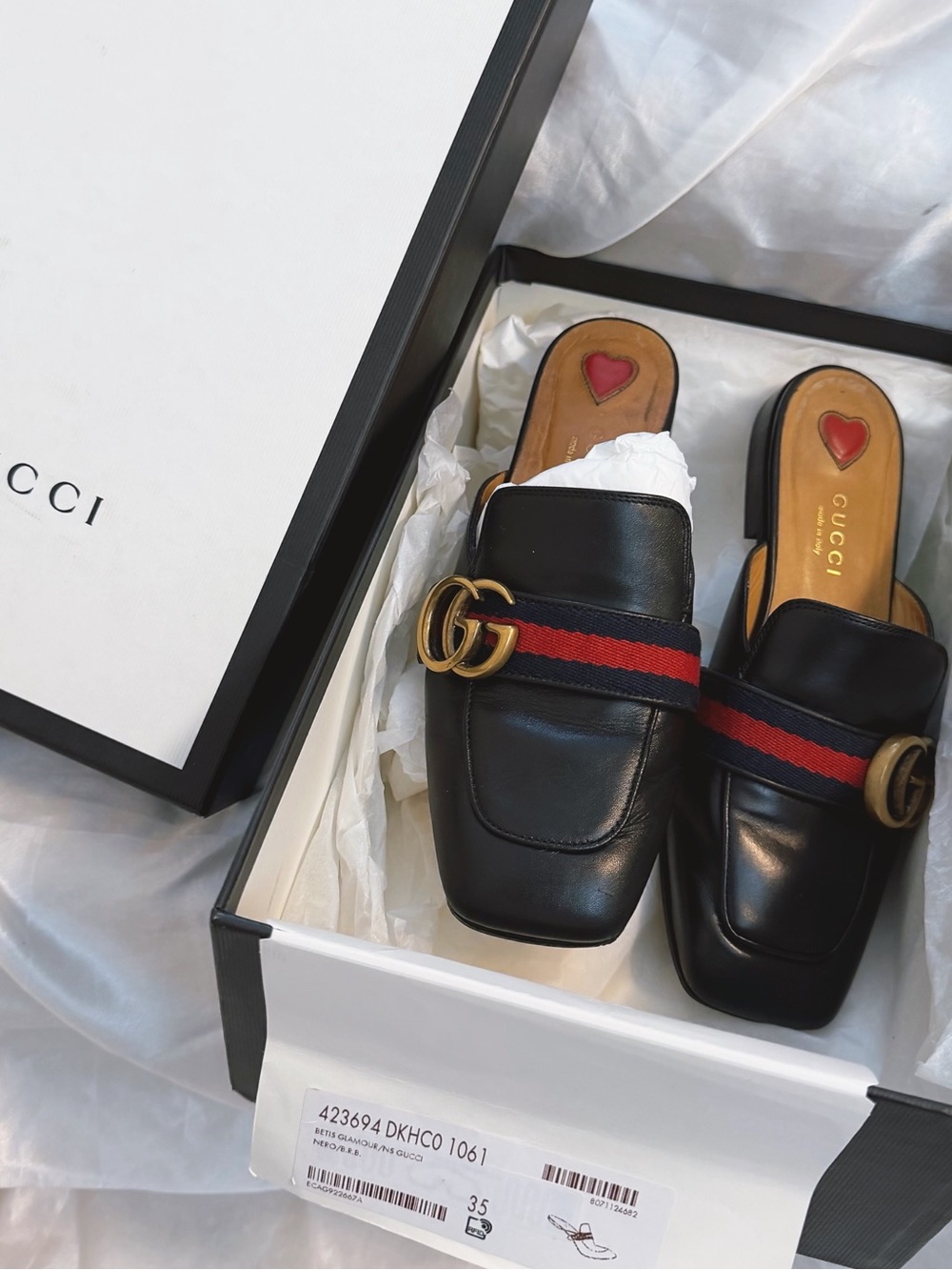 Gucci Leather Peyton GG Mule